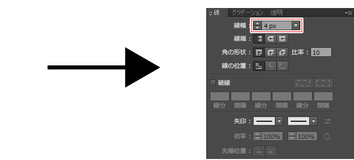 線幅を変えれば線を太くできる